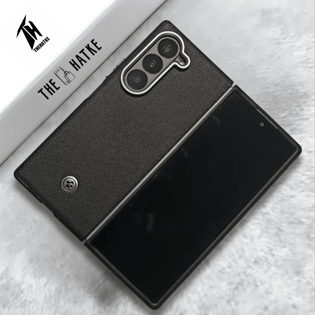 Black Classy Leather Case for Samsung Galaxy Z Fold 5
