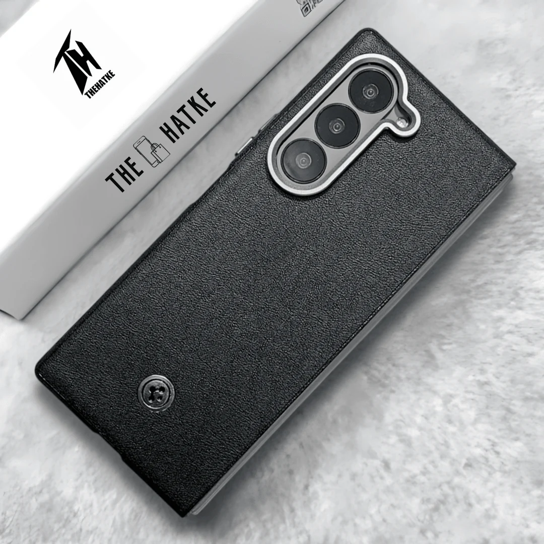 Black Classy Leather Case for Samsung Galaxy Z Fold 5 - Image 2