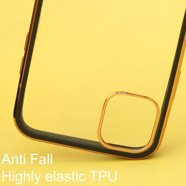 Black Electroplated Transparent Case for Apple iphone 12 Pro Max - Image 3