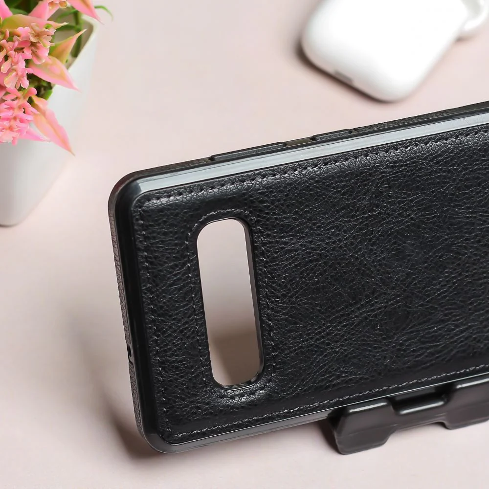 Puloka Black Leather Case for Samsung S10 plus - Image 2