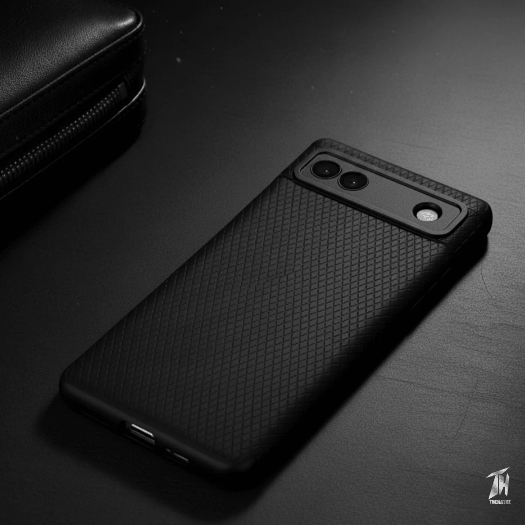 Black Line Wave Silicone Case for Google Pixel 7a