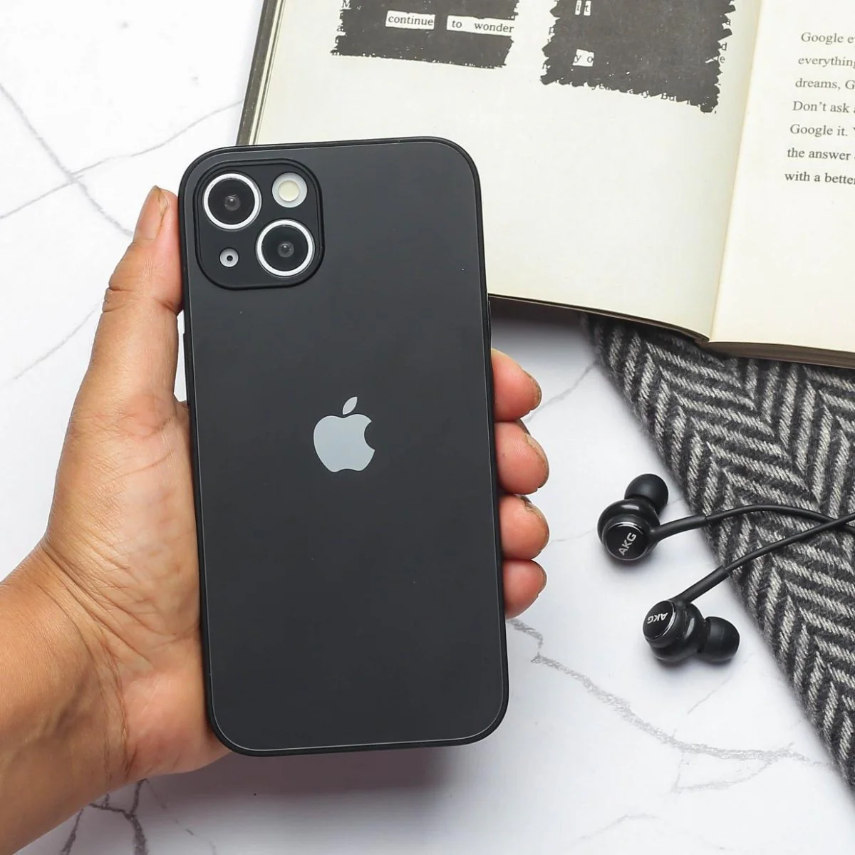 Black Matte Fiber Silicone case for Apple iphone 13 Mini