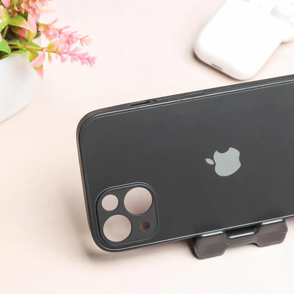 Black Matte Fiber Silicone case for Apple iphone 13 Mini - Image 3