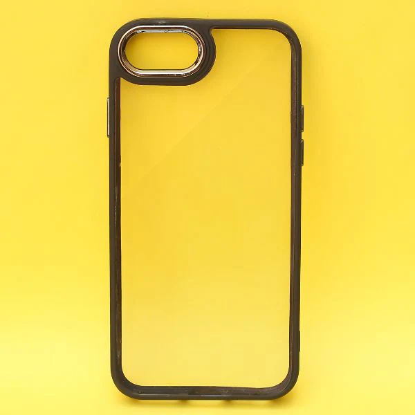 Black Metal Safe Transparent Case for Apple iphone 7