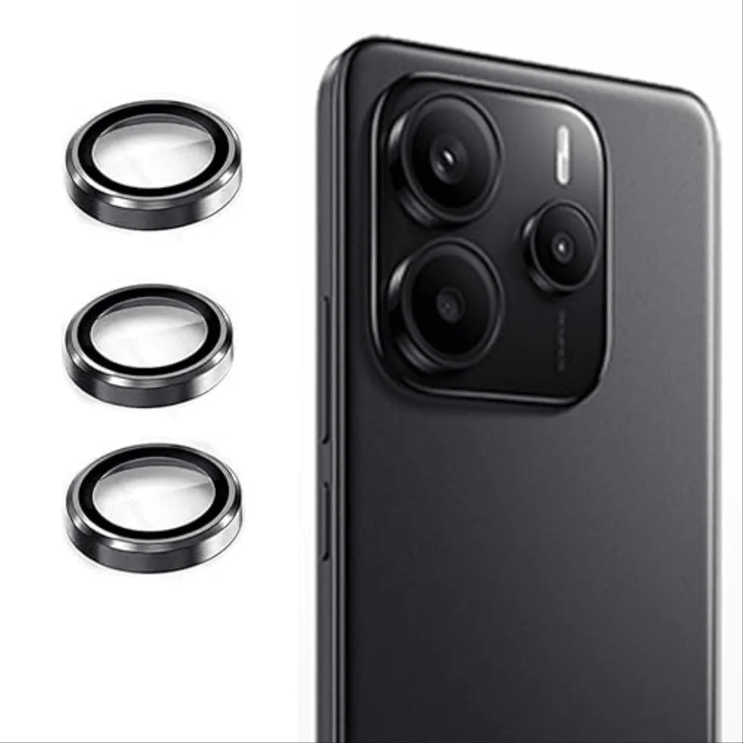 Black Metallic camera ring lens guard for Redmi Note 14