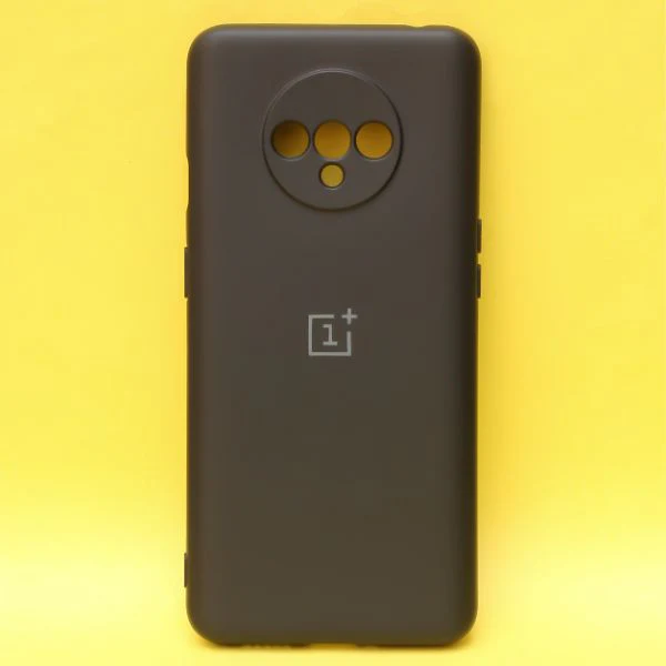 Black Original Camera Safe Silicone case for Oneplus 7T