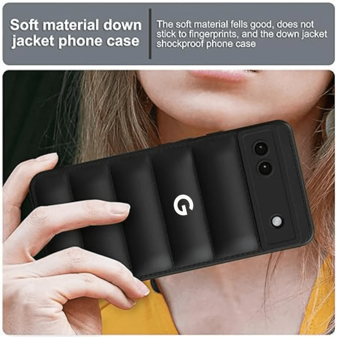 Black Puffon silicone case for Google Pixel 6A - Image 5