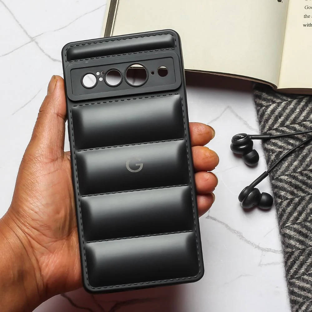 Black Puffon silicone case for Google Pixel 7 Pro