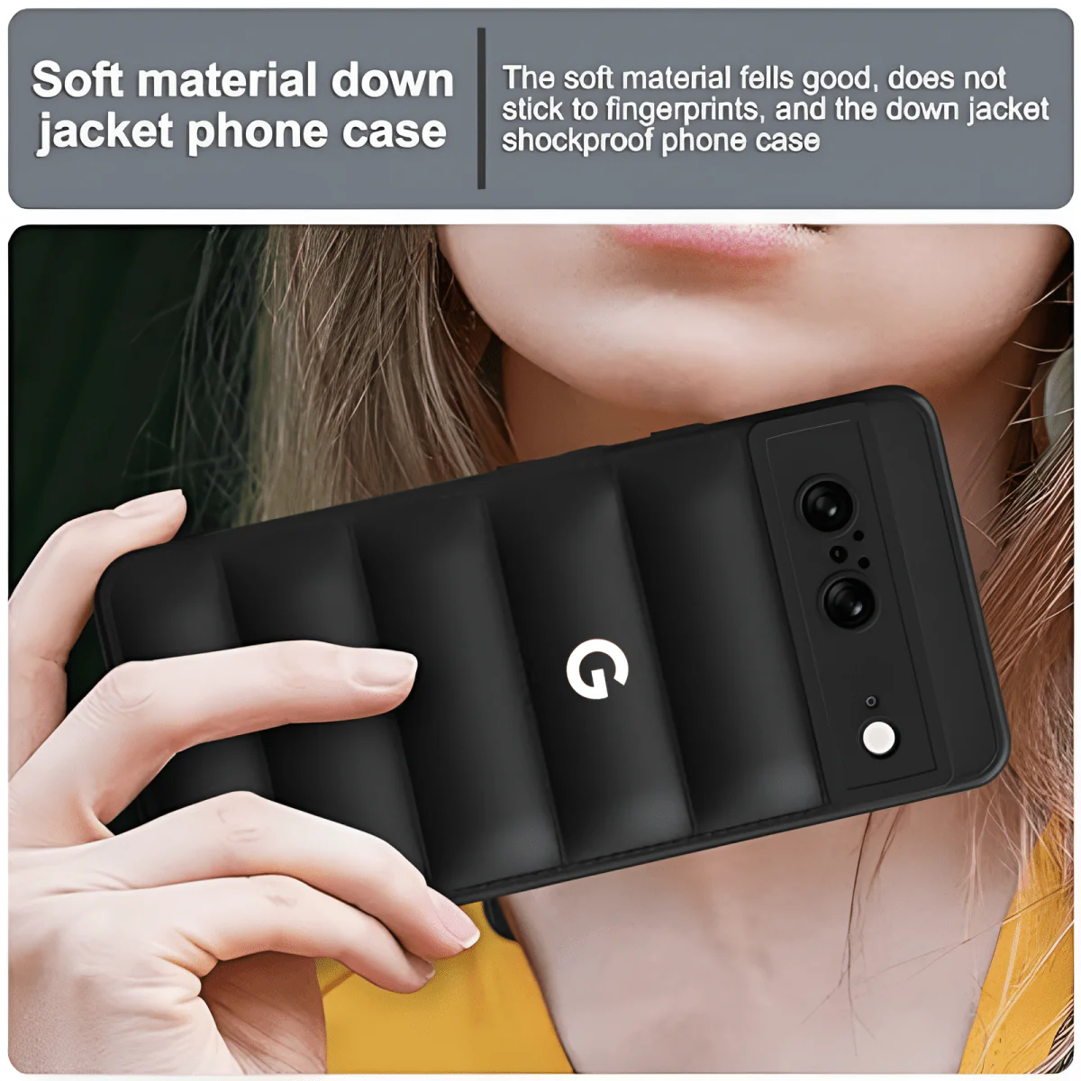 Black Puffon silicone case for Google Pixel 8 - Image 2