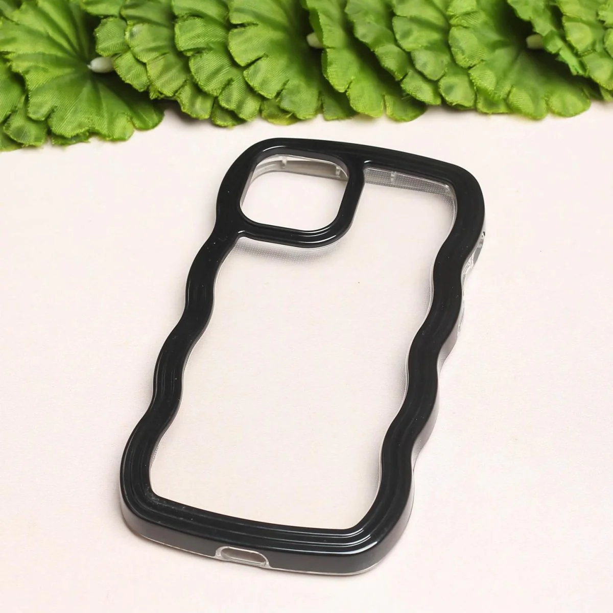 Black Zig Zag Frame  Silicon Case for Apple Iphone 12 Pro Max - Image 2