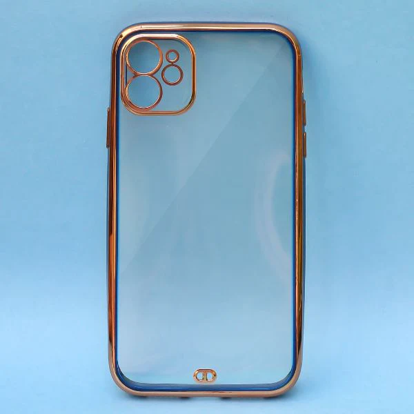 Blue Electroplated Transparent Case for Apple iphone 12 Pro Max - Image 2
