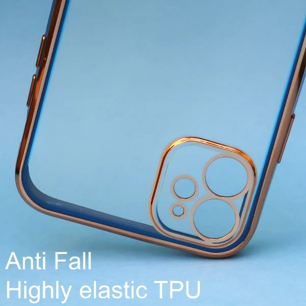 Blue Electroplated Transparent Case for Apple iphone 12 Pro Max - Image 3