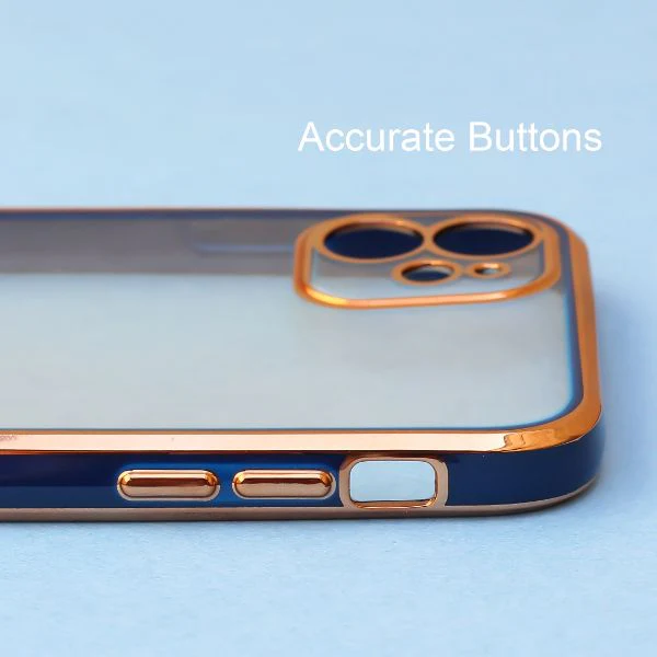 Blue Electroplated Transparent Case for Apple iphone 12 Pro Max - Image 4