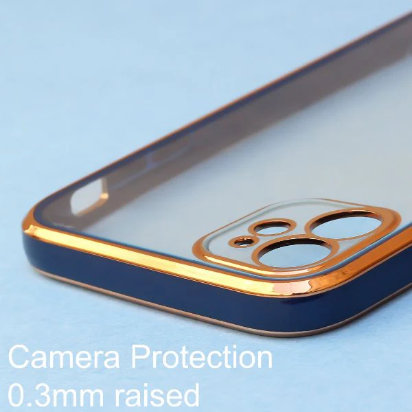 Blue Electroplated Transparent Case for Apple iphone 12 Pro Max - Image 5