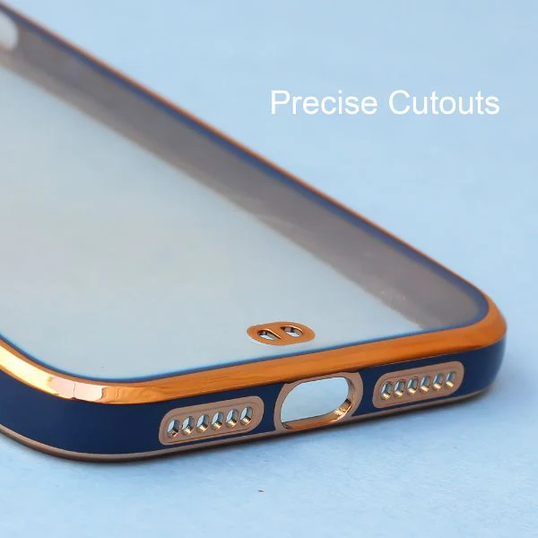 Blue Electroplated Transparent Case for Apple iphone 12 Pro Max - Image 6
