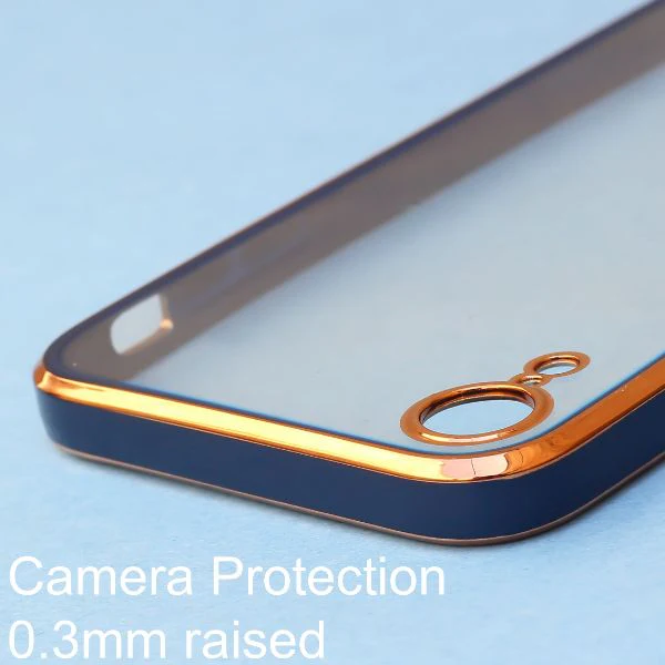 Blue Electroplated Transparent Case for Apple iphone XR - Image 4