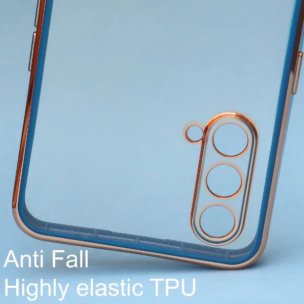 Blue Electroplated Transparent Case for Oneplus Nord CE - Image 2
