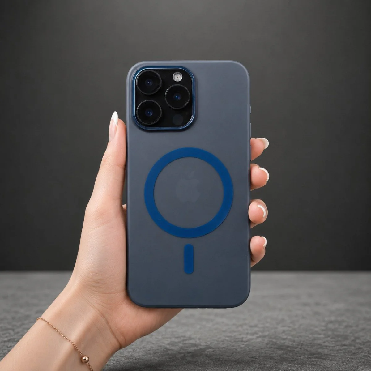 Blue Flexy Silicone Case for Apple Iphone 13 Pro Max - Image 2
