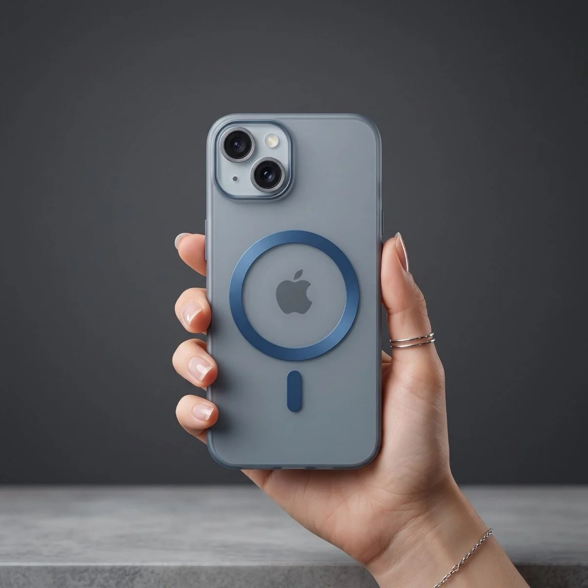 Blue Flexy Silicone Case for Apple Iphone 15 - Image 2
