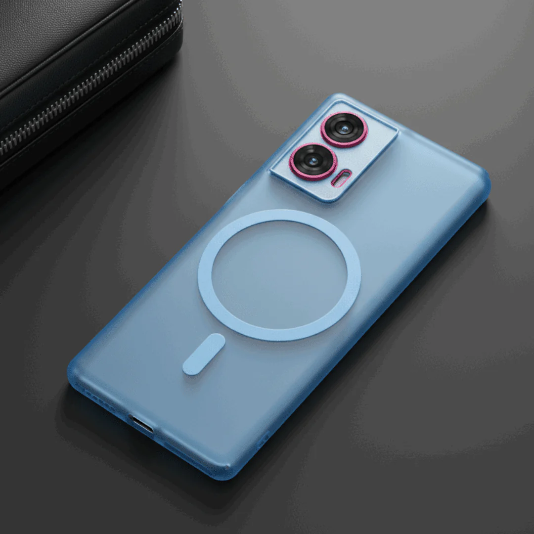 Blue Paper Matte Magsafe Case for Motorola Edge 50 Fusion