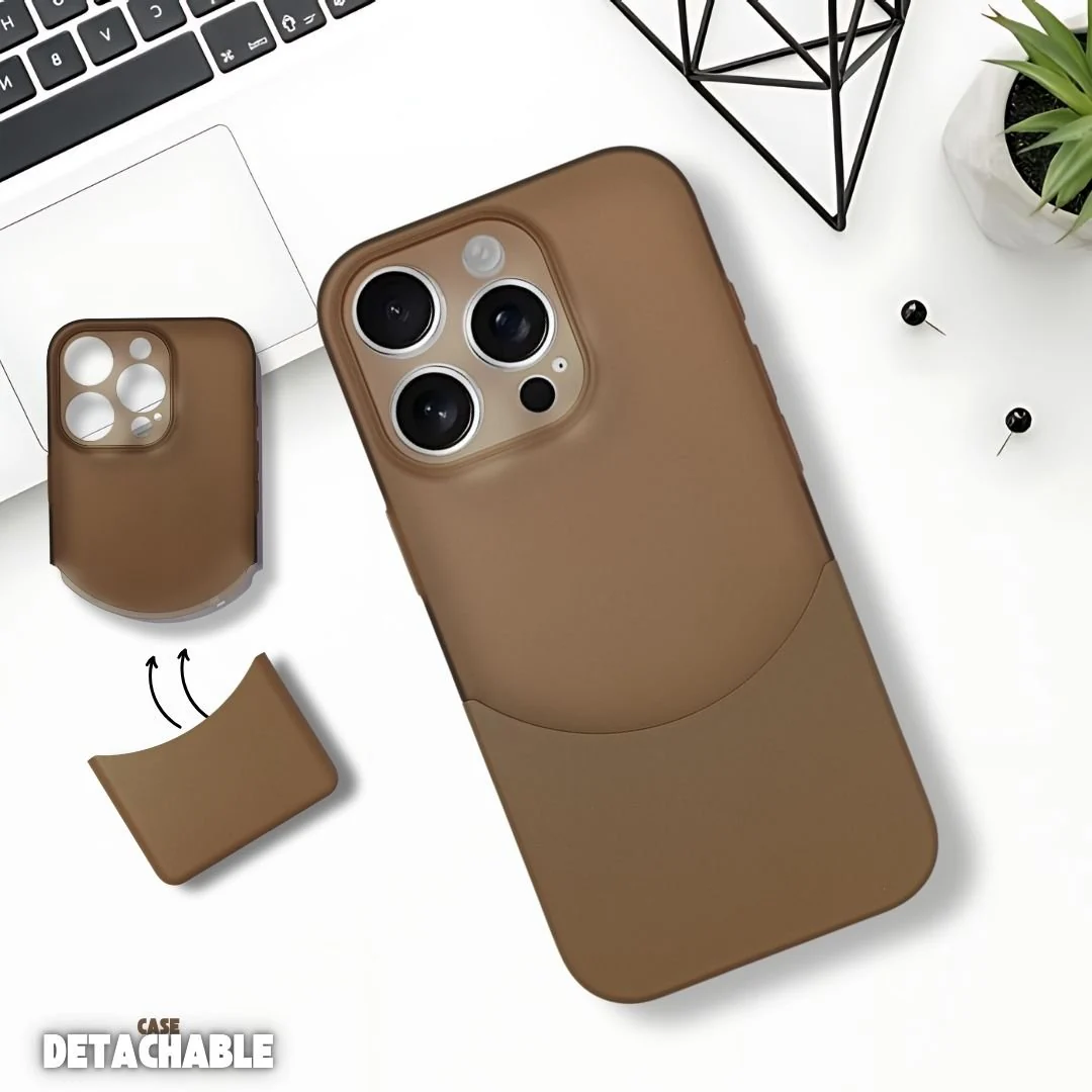 Brown Detach Matte Case For Apple Iphone 16 Pro