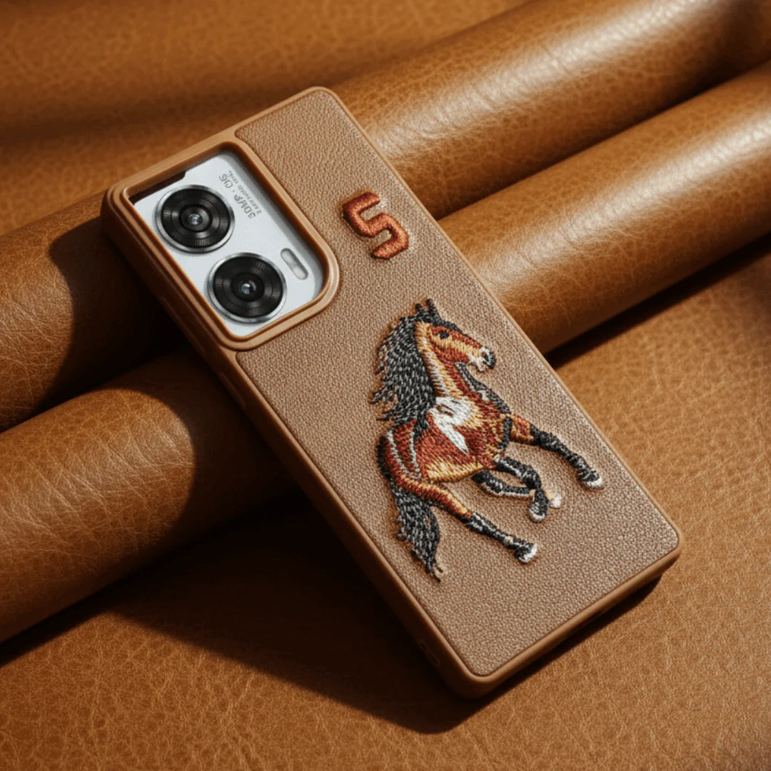 Brown Leather Horse No. 5 OC Ornamented for Motorola Edge 50 Fusion