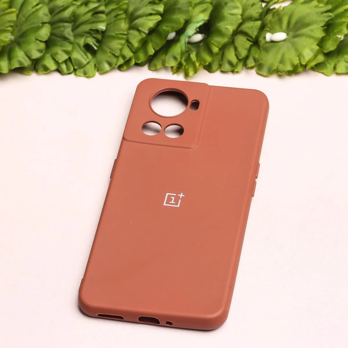 Brown Original Camera Safe Silicone case for Oneplus 10R - Image 2
