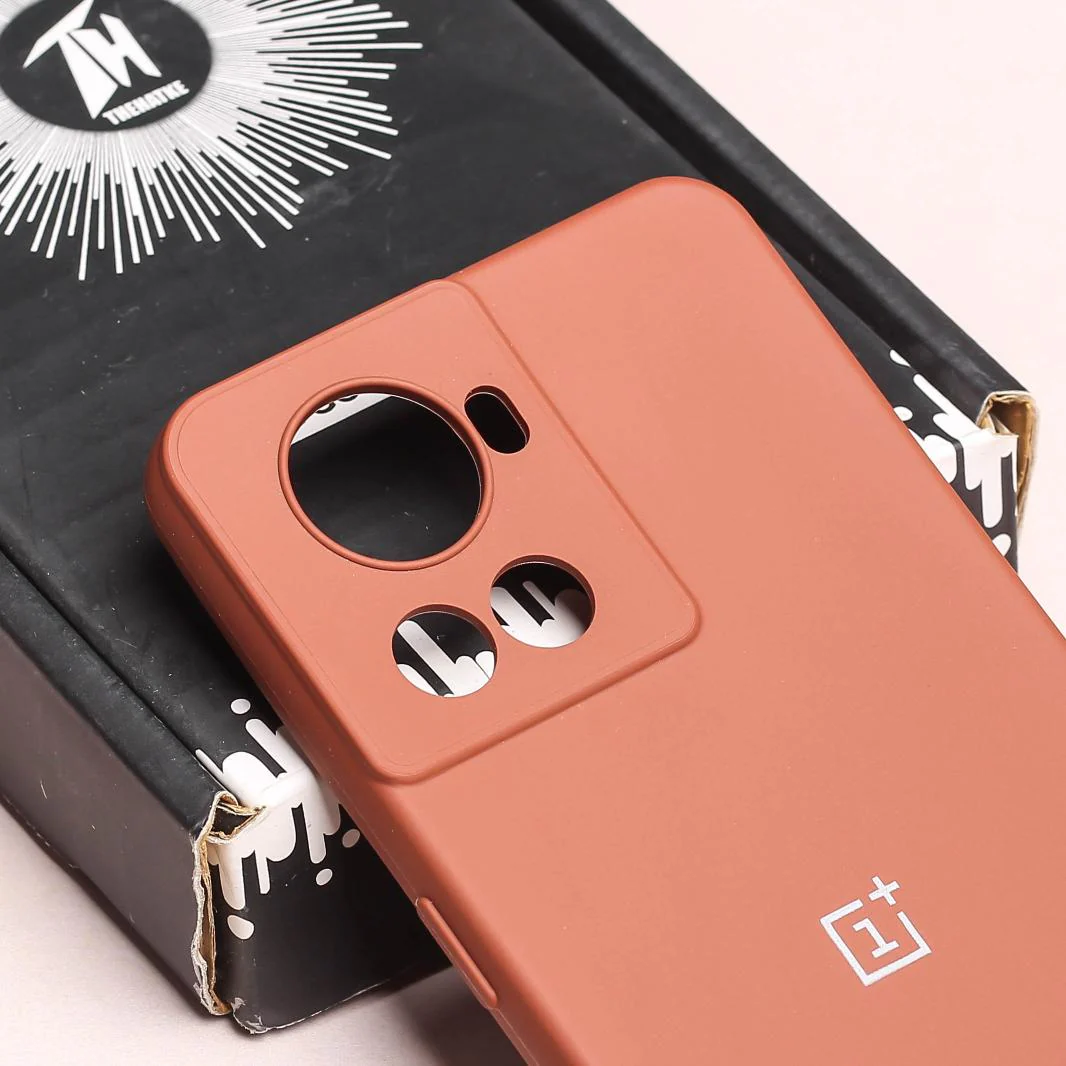 Brown Original Camera Safe Silicone case for Oneplus 10R - Image 4