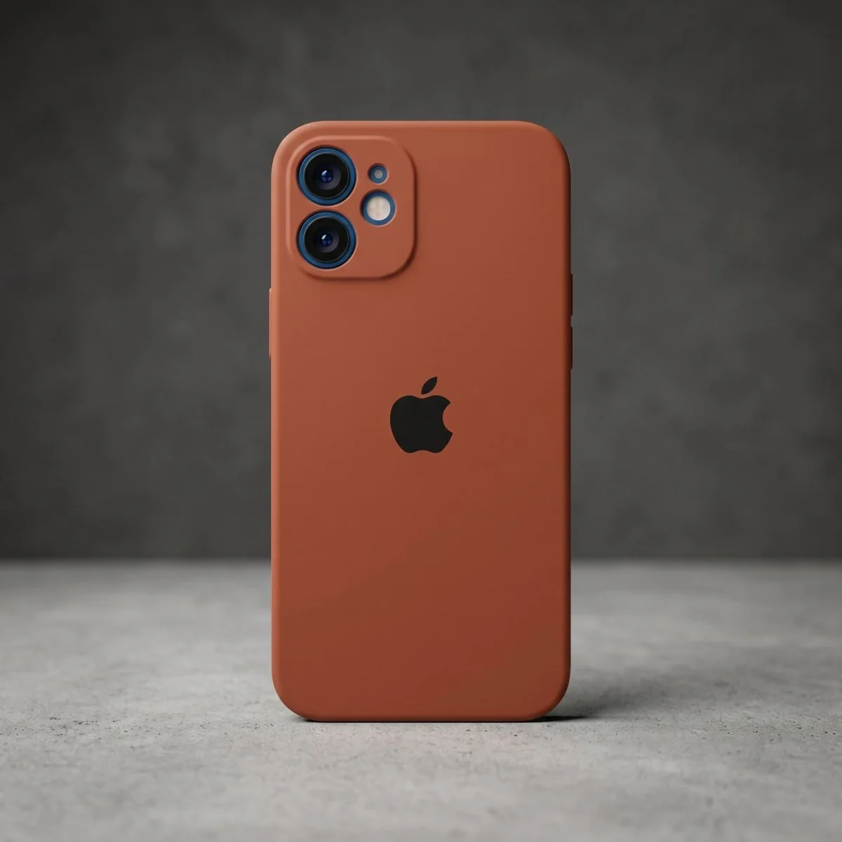 Brown Original Camera Silicone case for Apple iphone 12 Mini - Image 3
