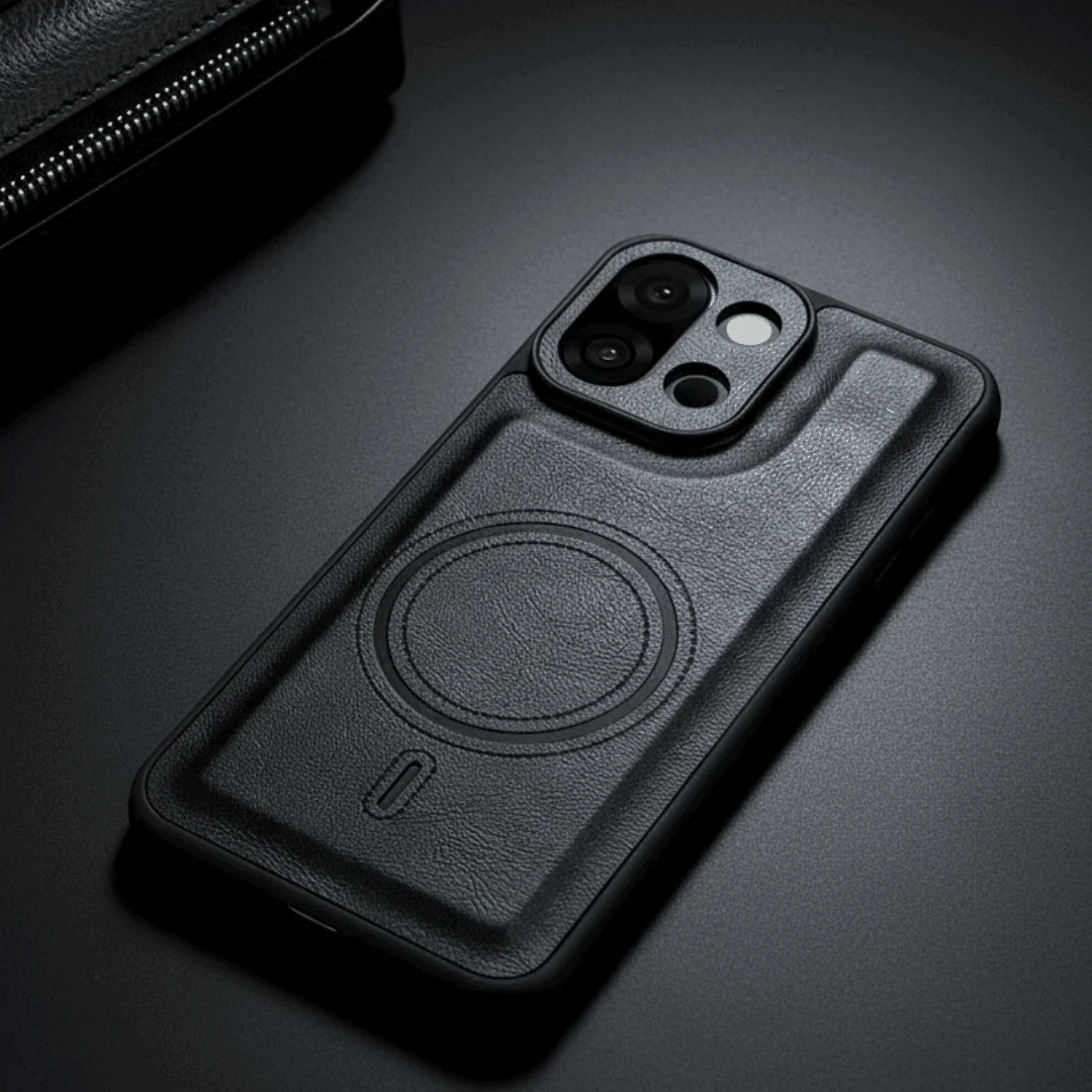 Crest Black Leather Case for Oneplus 13S