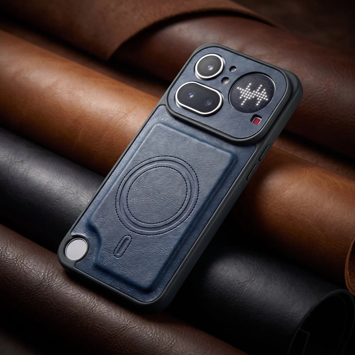 Crest Dark Blue Leather Case for Nothing 4a Pro