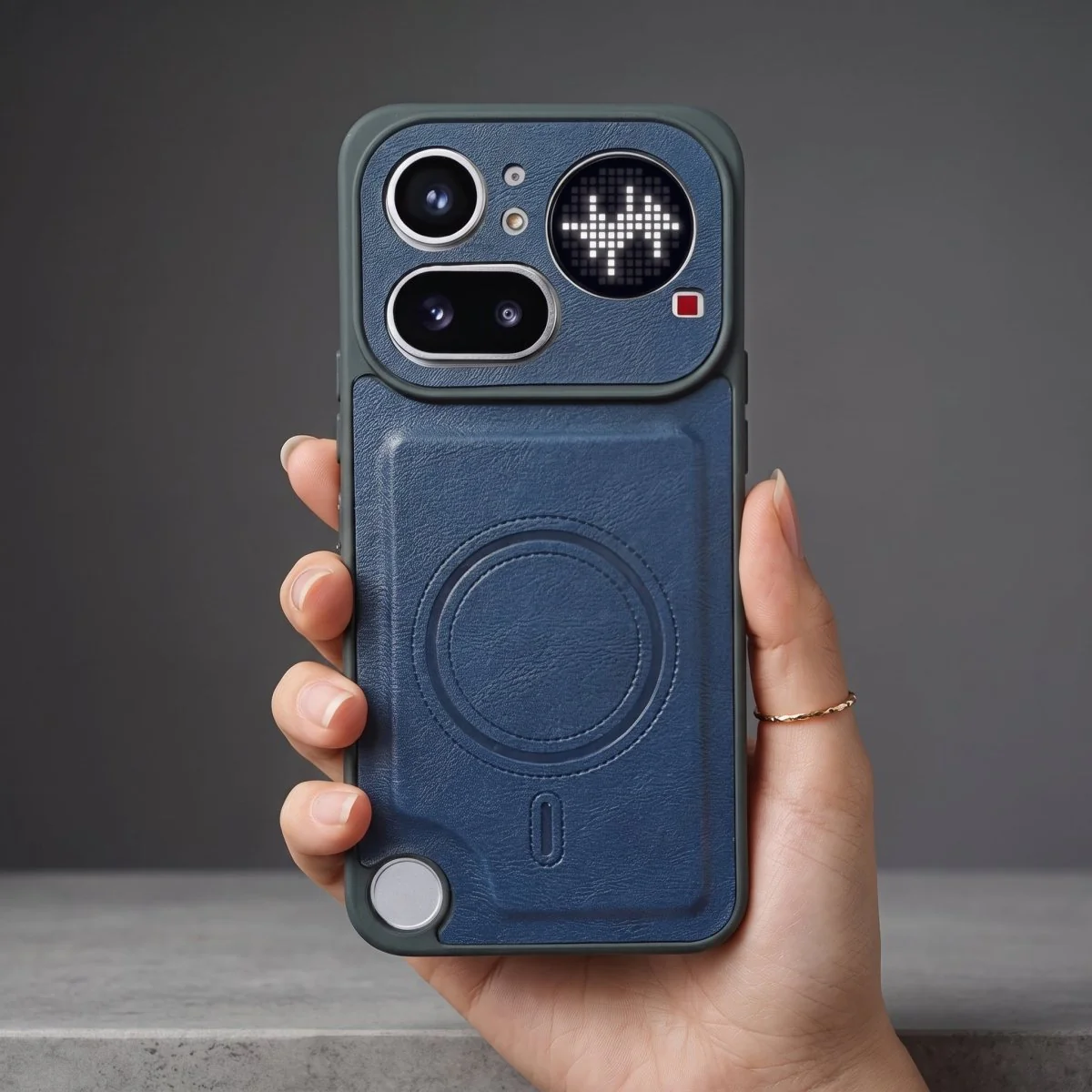 Crest Dark Blue Leather Case for Nothing 4a Pro - Image 2