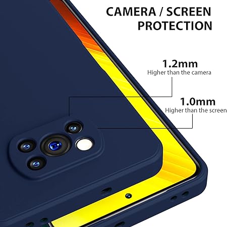 Dark Blue Camera Original Silicone Case for Poco X3 - Image 2