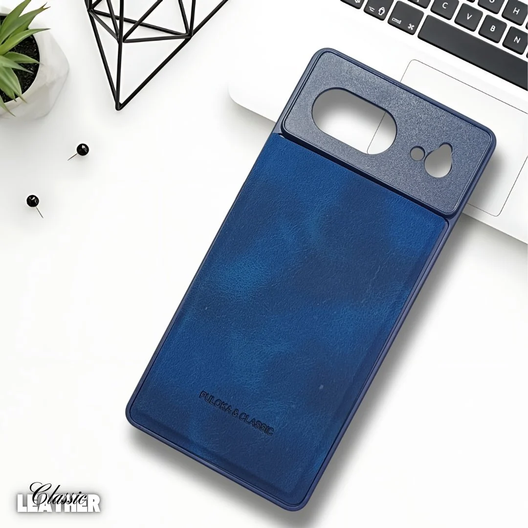 Dark Blue Classic Leather Case for Google Pixel 6