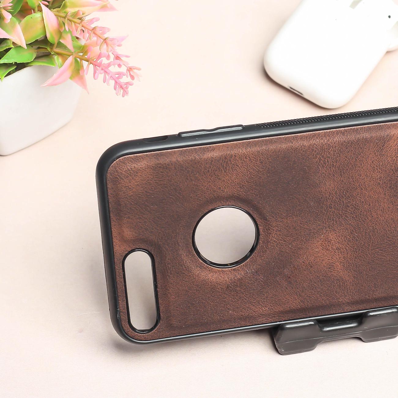 Dark Brown Classic Leather Case for Apple Iphone 7 Plus - Image 3