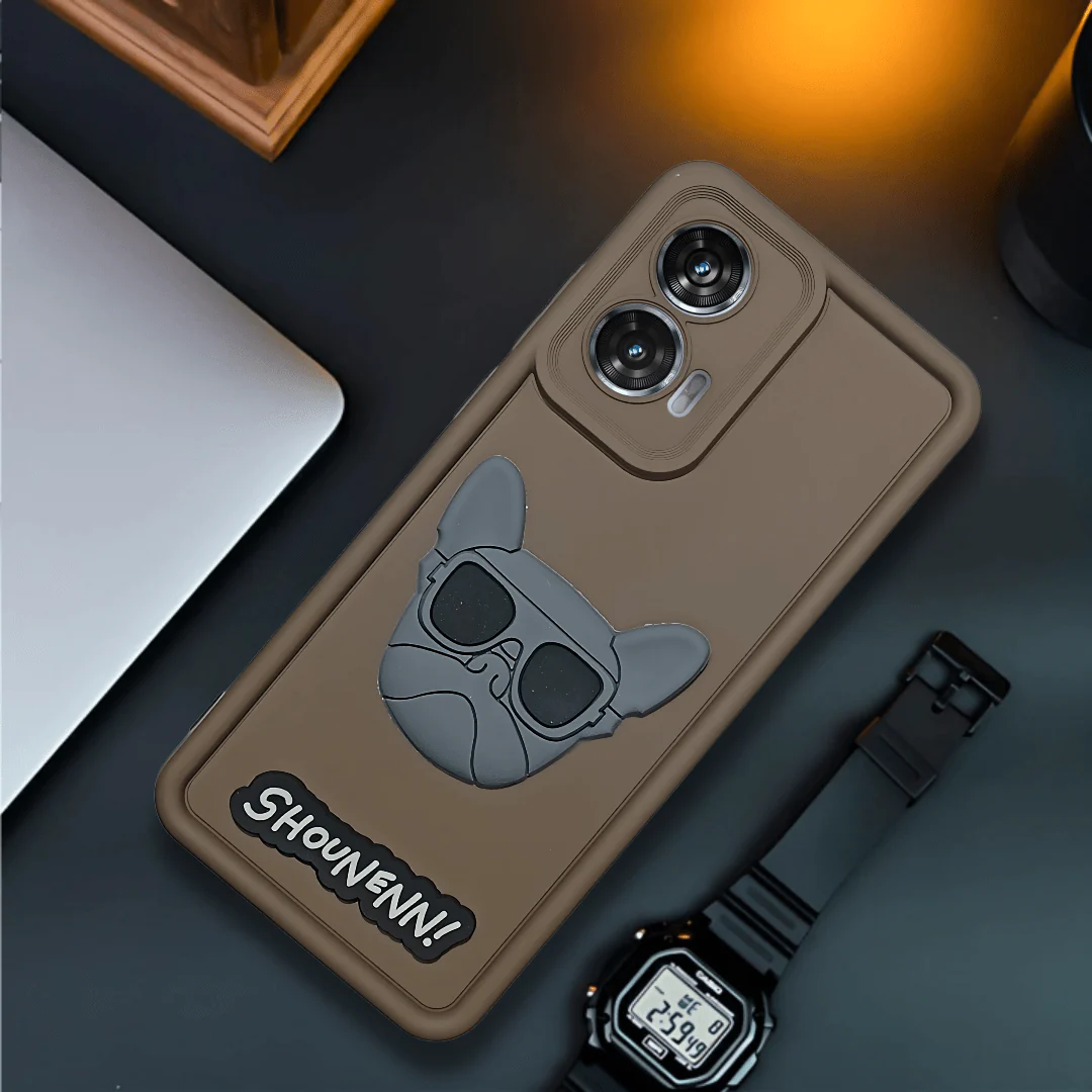 Dark Brown SHOUNENN BULLDOG Silicone case for Motorola Edge 50 Fusion - Image 2