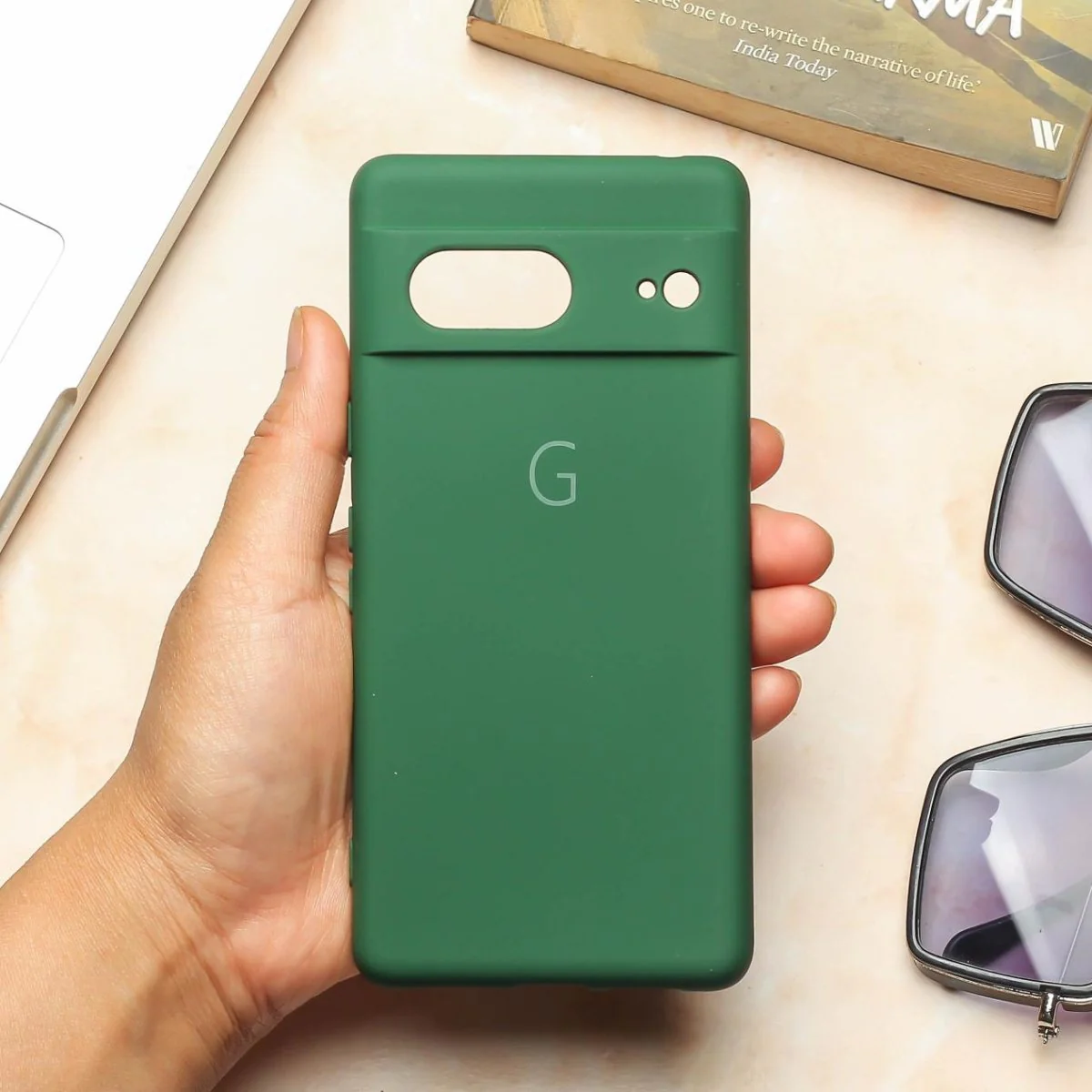 Dark Green Camera Original Silicone case for Google Pixel 7 - Image 2