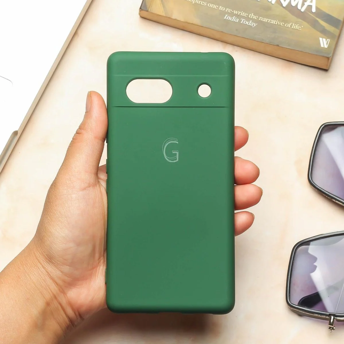 Dark Green Camera Original Silicone case for Google Pixel 7A - Image 2