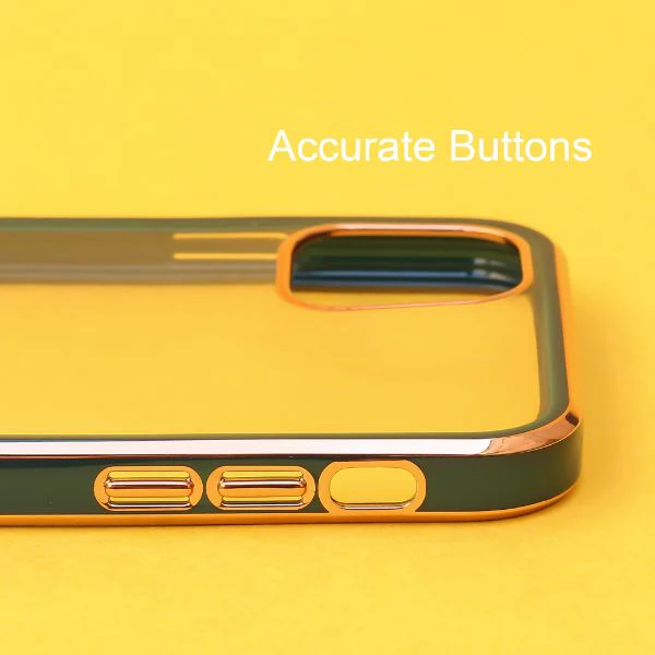 Dark Green Electroplated Transparent Case for Apple iphone 12 - Image 4