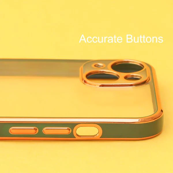 Dark Green Electroplated Transparent Case for Apple iphone 14 Plus - Image 4