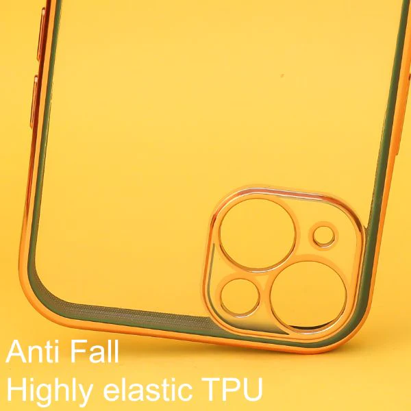 Dark Green Electroplated Transparent Case for Apple iphone 15 Plus - Image 3