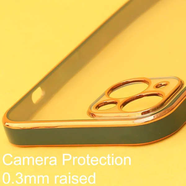 Dark Green Electroplated Transparent Case for Apple iphone 15 Plus - Image 5