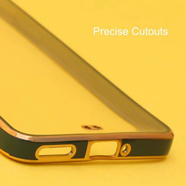 Dark Green Electroplated Transparent Case for Oneplus 9R - Image 5