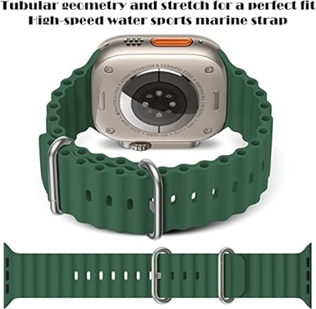 Dark Green Ocean Loop Watch Strap For apple For Apple Watch SERIES SE GEN 2 (42mm/44mm/45mm/46mm/49mm) - Image 2