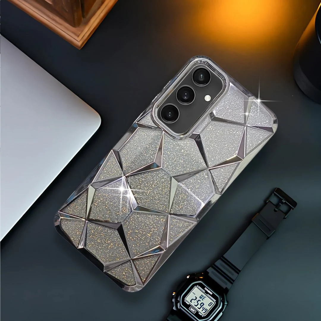 Dazzle Silver Silicone case for  Samsung A55