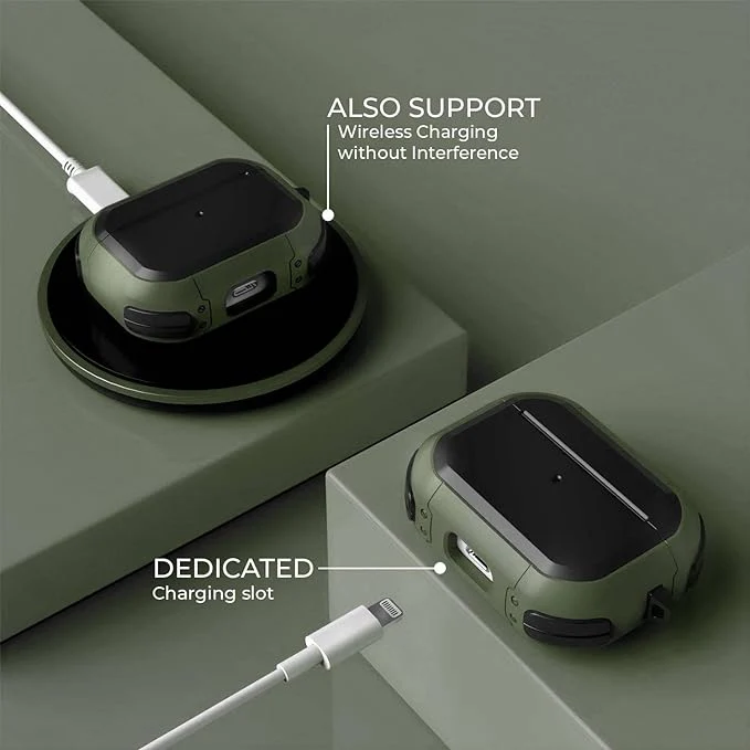Eggshell Buffer Design (Dark Green) Silicone Case For Apple Airpods 4 - Image 2