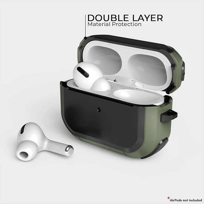 Eggshell Buffer Design (Dark Green) Silicone Case For Apple Airpods 4 - Image 3