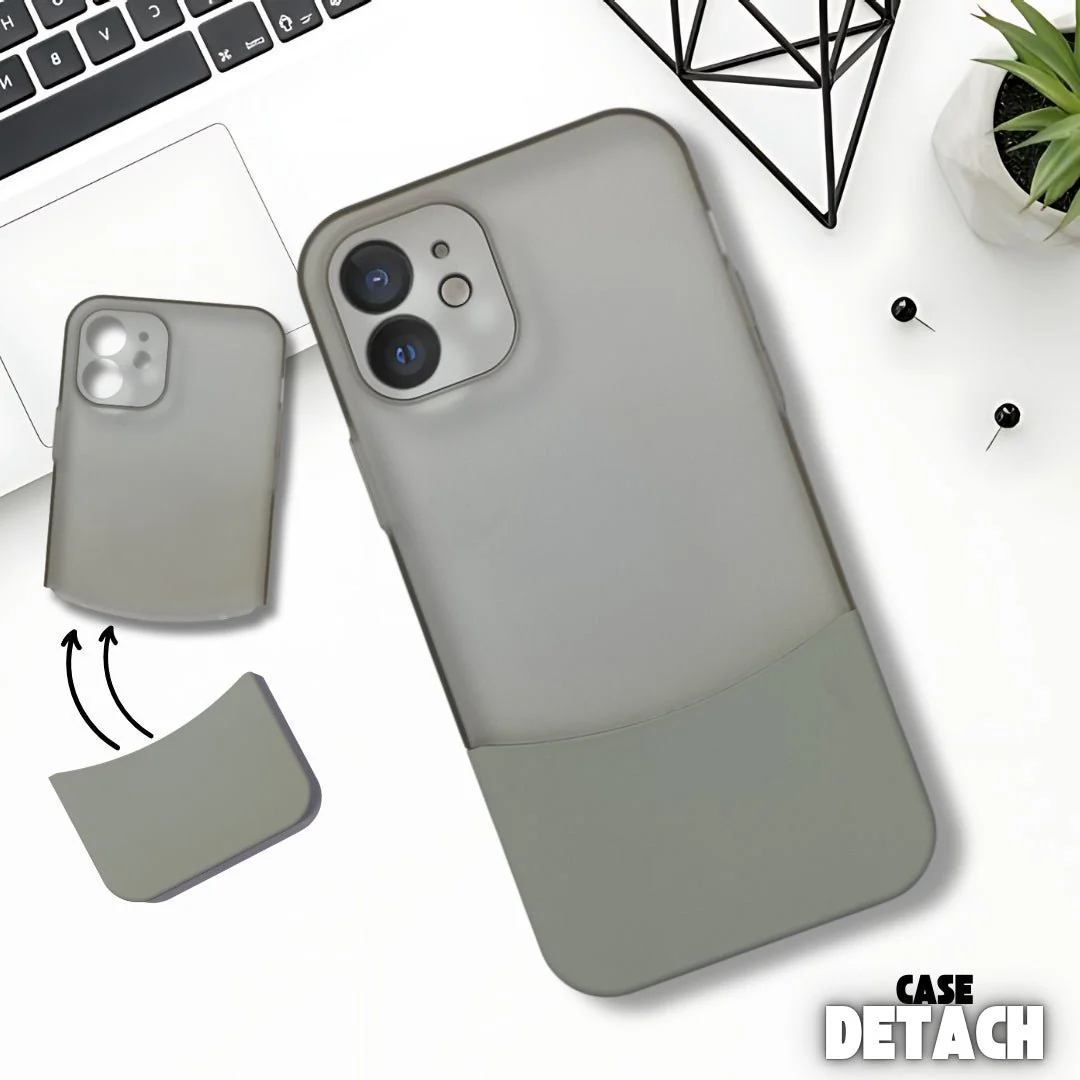 Grey Detach Matte Case For Apple Iphone 12