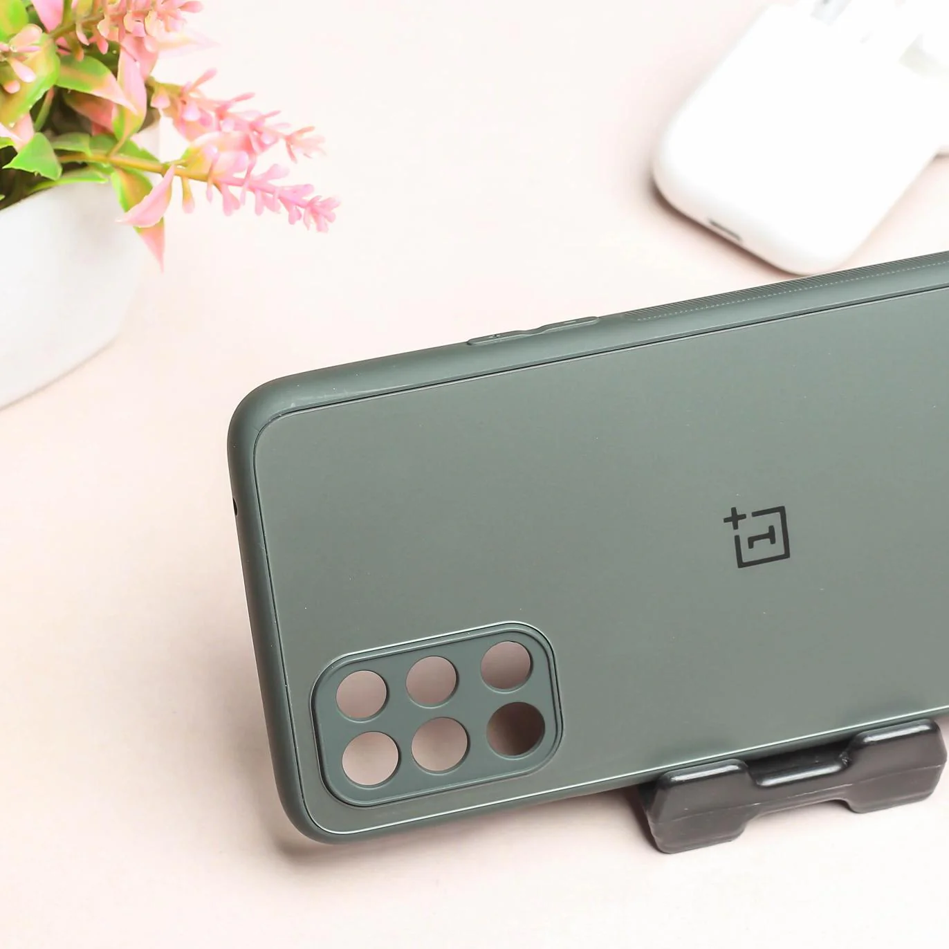 Grey Matte Fiber Silicone case for Oneplus 9r - Image 3