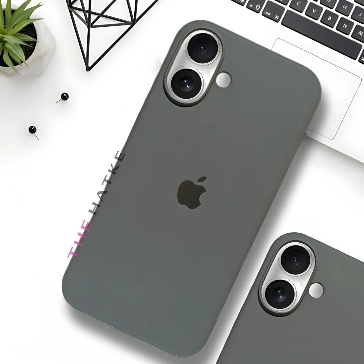 Grey Original Silicone case for Apple iphone 16 Plus - Image 5